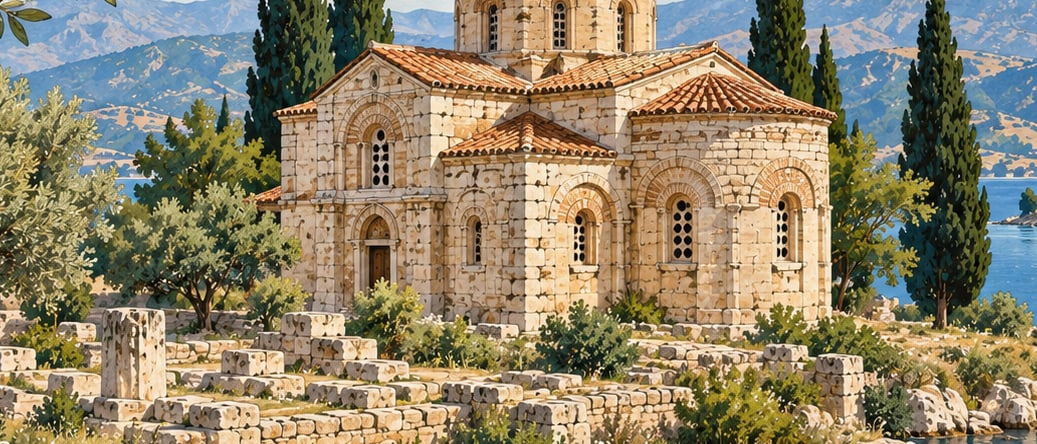 Aya Stefanos (yeşilada) Church çizimi, Isparta
