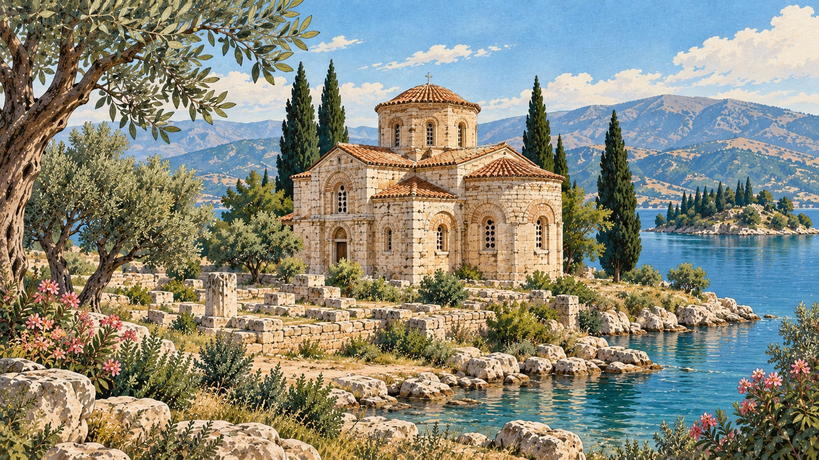Aya Stefanos (yeşilada) Church çizimi, Isparta