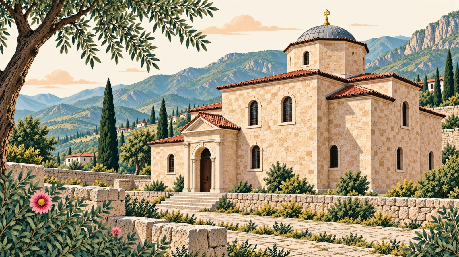 Aya Varvara Church çizimi, Trabzon