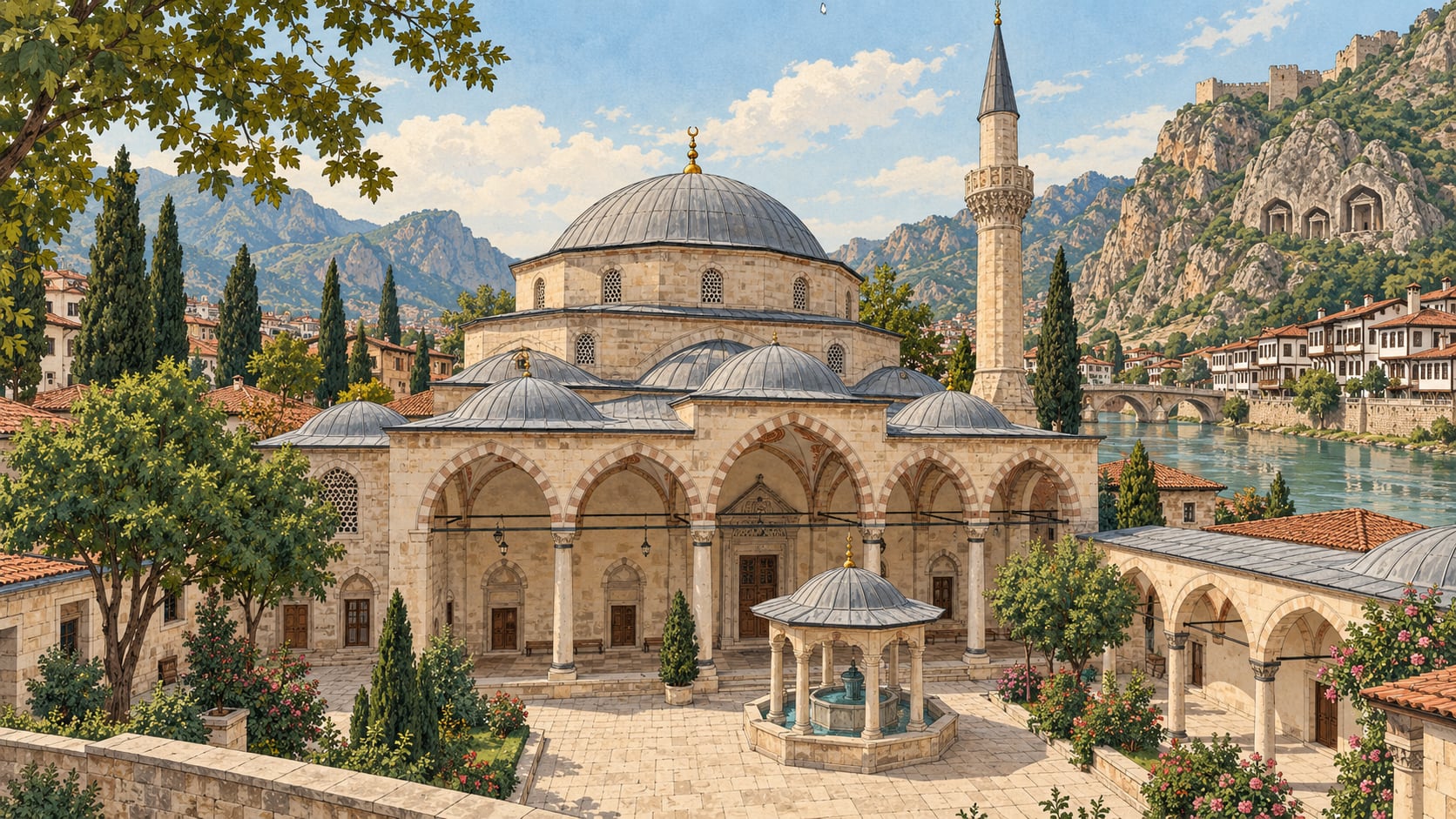 Ayas Ağa Mosque çizimi, Amasya