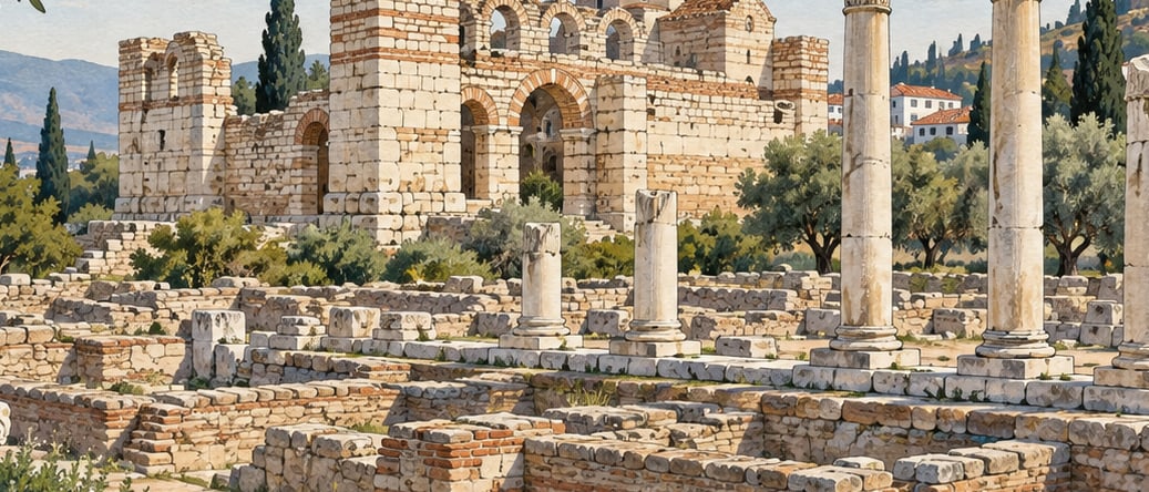 Ayasuluk - St. Jean Archaeological Site çizimi, İzmir