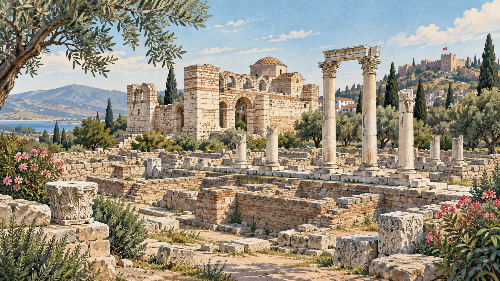 Ayasuluk - St. Jean Archaeological Site çizimi, İzmir
