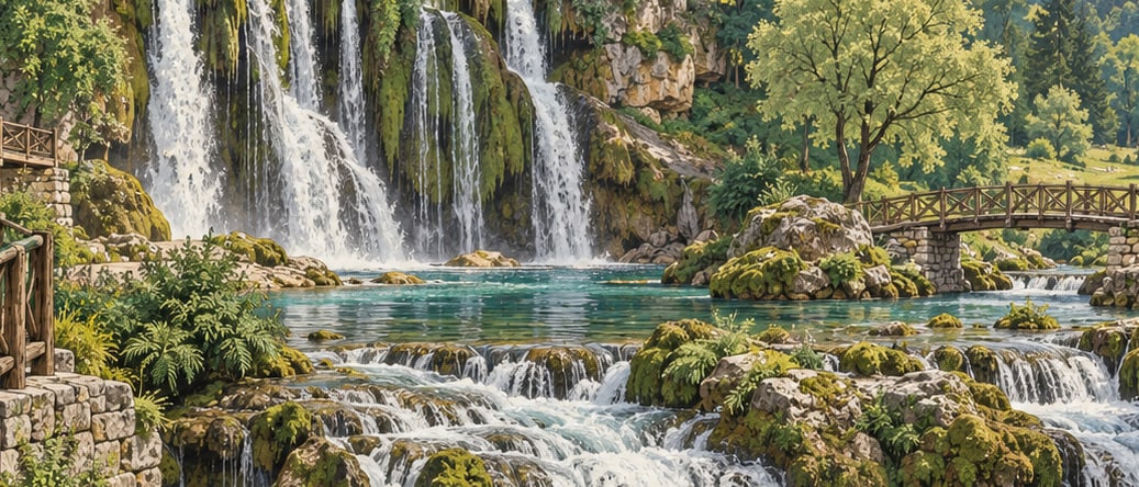 Aydınpınar Waterfalls Nature Park çizimi, Düzce