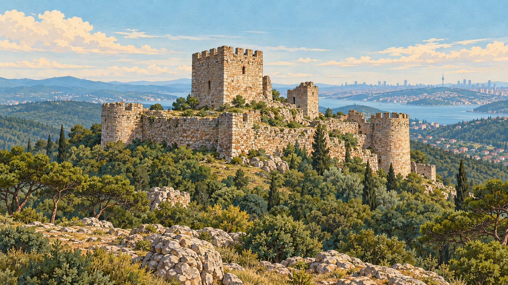 Aydos Castle çizimi, İstanbul