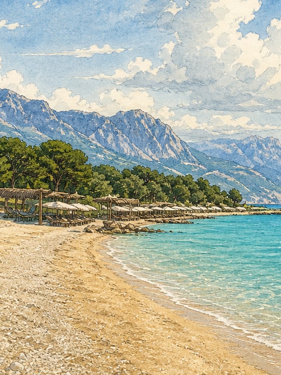 Ilustración: Ayışığı Plajı, Antalya