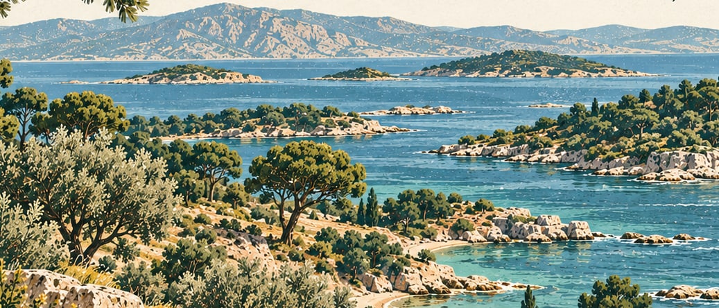 Ayvalık Adaları Tabiat Parkı çizimi, Balıkesir