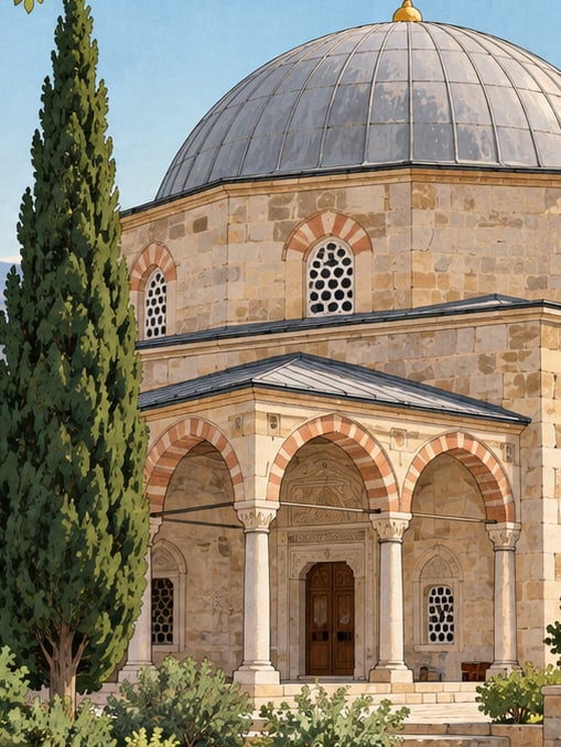 Ilustración: Mausoleo de Aziz Baba, Tokat