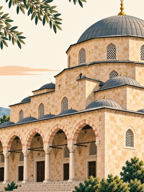 Ilustración: Mezquita de Fatih / Mezquita Vieja de Babaeski, Kırklareli