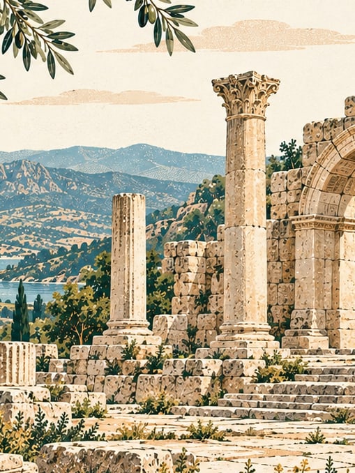 Ilustración: Ciudad antigua de Balboura, Burdur