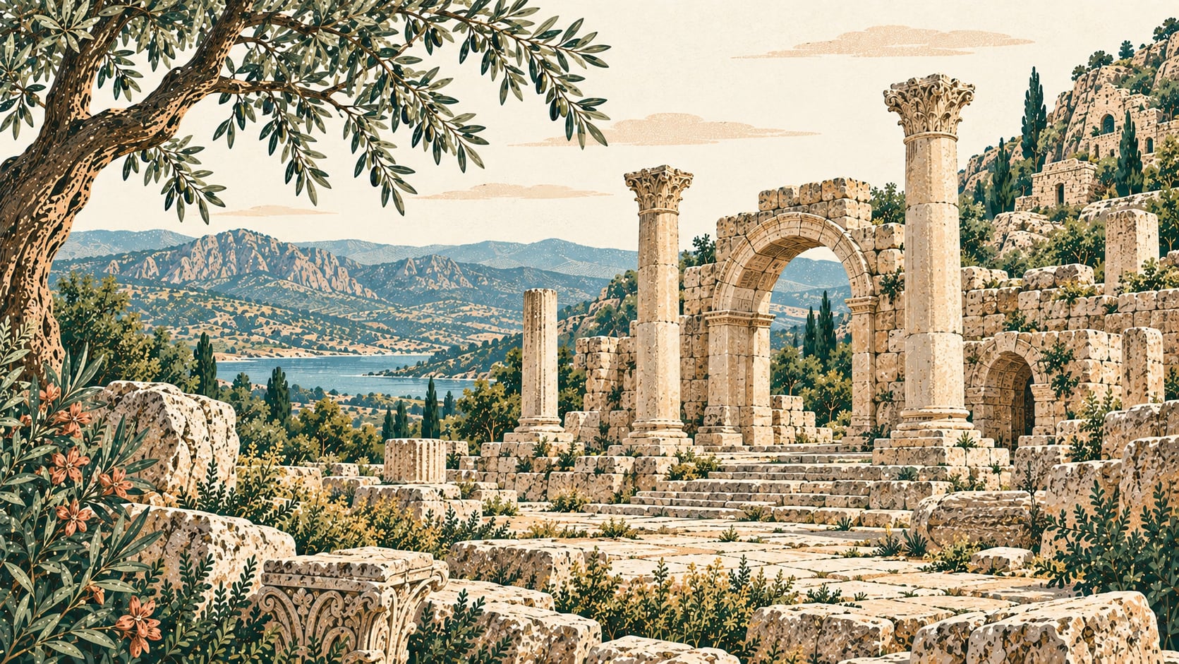 Balboura Ancient City çizimi, Burdur