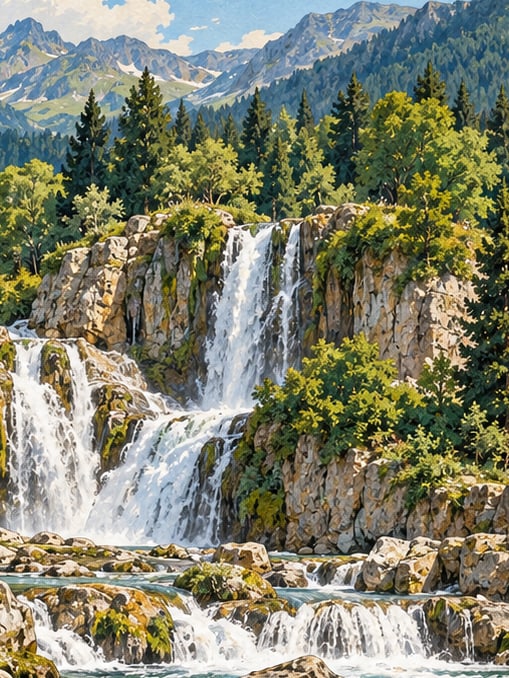 Ilustración: Parque Natural de las Cascadas de Balıklı y Güneşli, Artvin