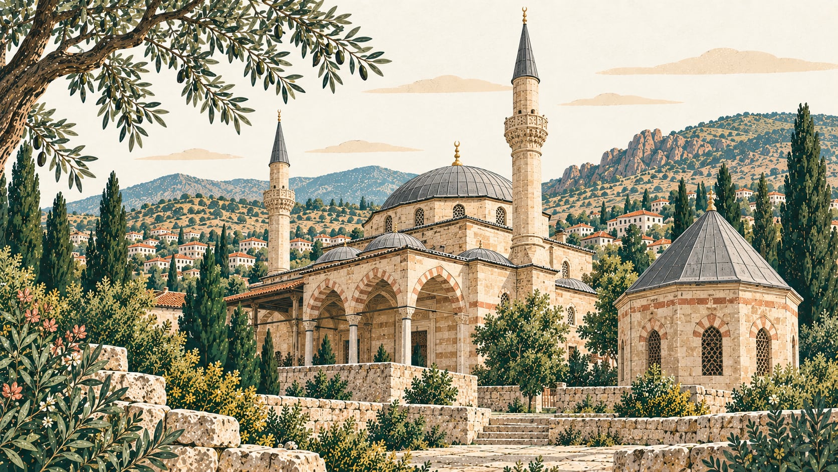 Ballı Camii Ve Türbesi çizimi, Kırıkkale