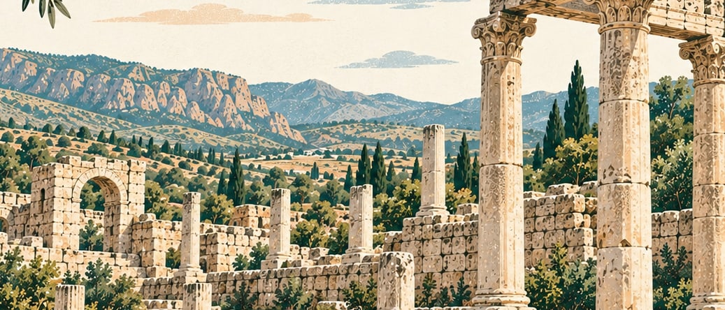 Banaz Akmonia Ancient City çizimi, Uşak