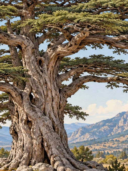 Ilustración: Monumento Natural del Cedro de Barla, Isparta