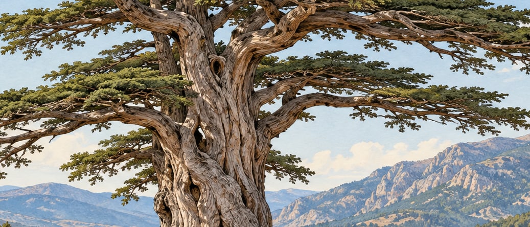 Barla Cedar Tree Natural Monument çizimi, Isparta