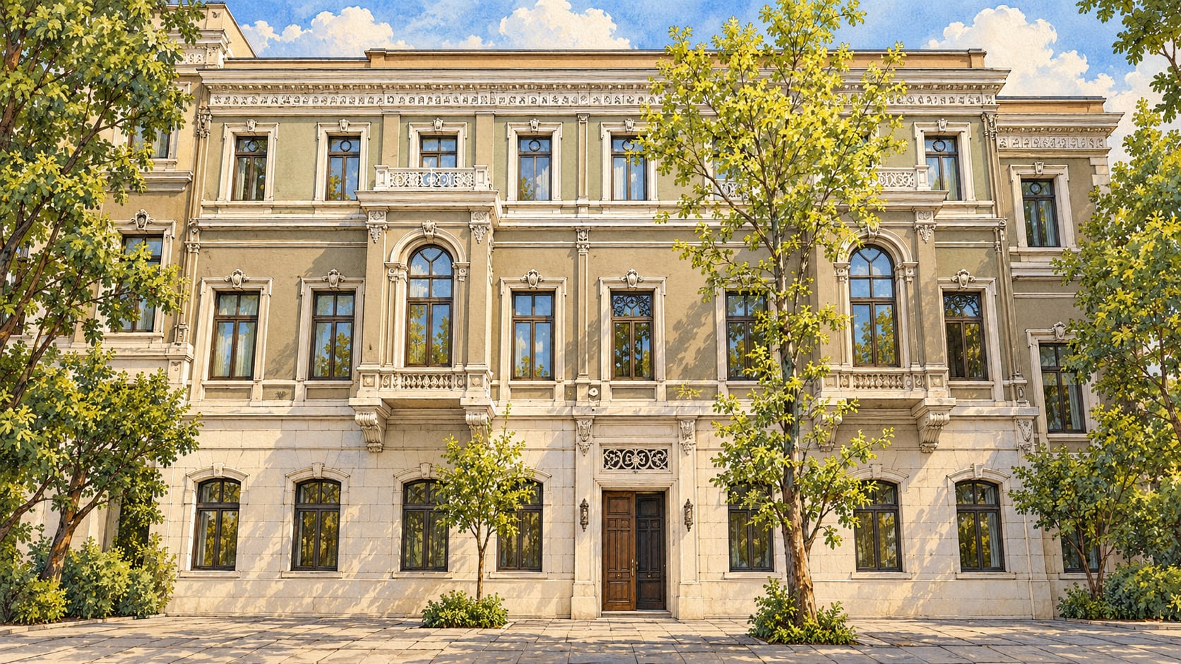 General Directorate of Foundations Akaretler Mustafa Kemal Museum çizimi, İstanbul