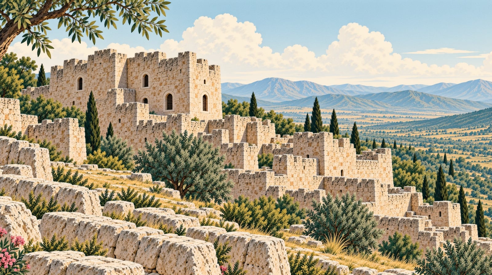 Başdağ Castle çizimi, Karaman