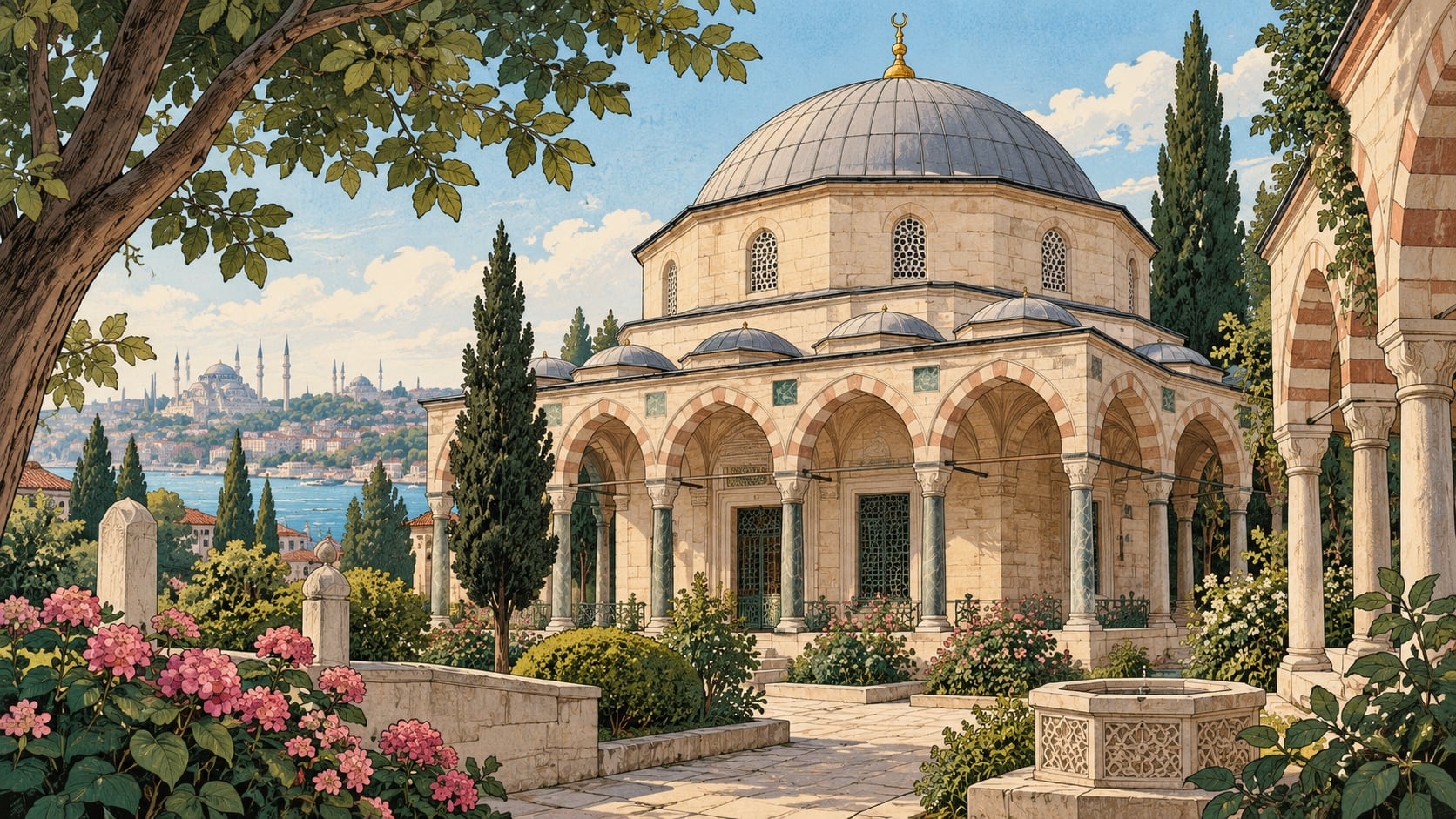 Bayram Paşa Tomb çizimi, İstanbul