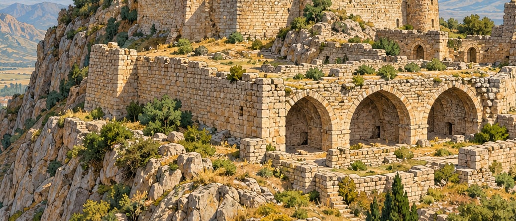 Bayramaliler Castle çizimi, Afyonkarahisar