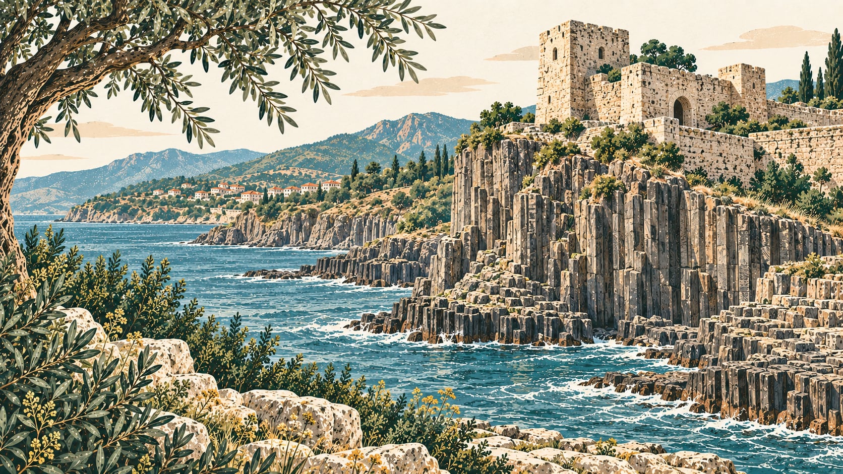Bazalt Kayalıkları çizimi, Sinop