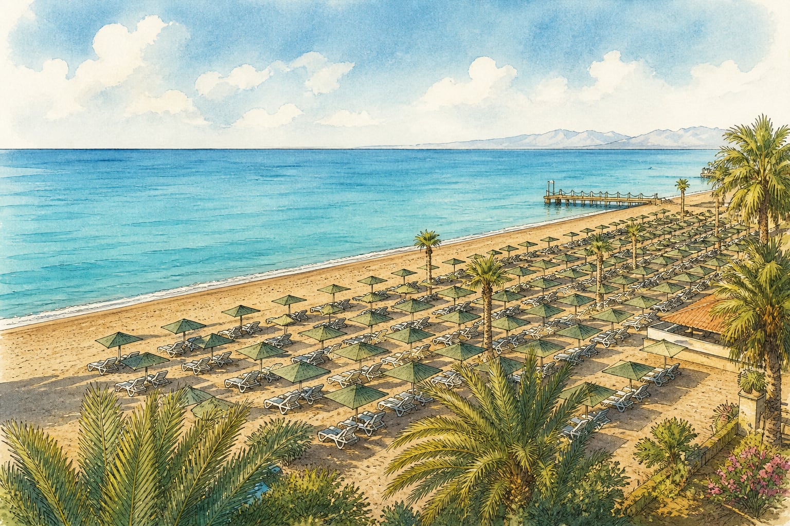 Belek Beach çizimi, Antalya