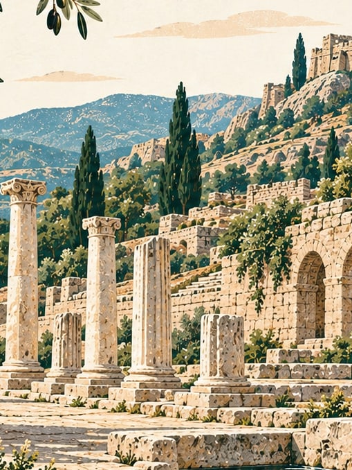 Ilustración: Asclepeion de Pérgamo, İzmir