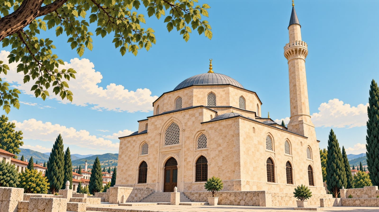 Bey Mosque çizimi, Aydın