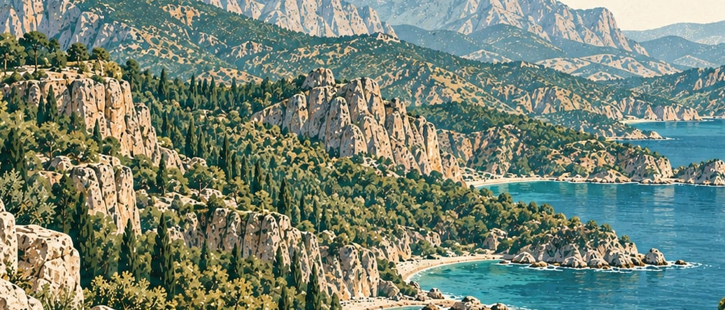Beydağları Coastal National Park çizimi, Antalya