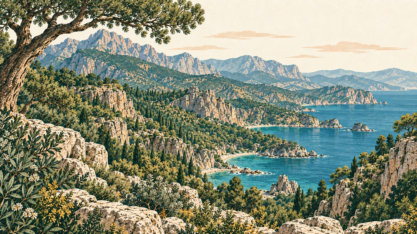 Beydağları Coastal National Park çizimi, Antalya