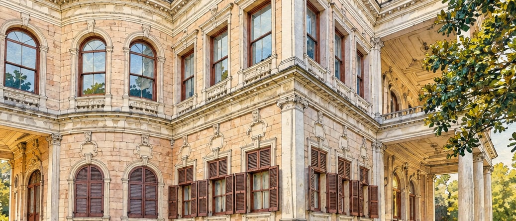 Beykoz Mecidiye Pavilion çizimi, İstanbul