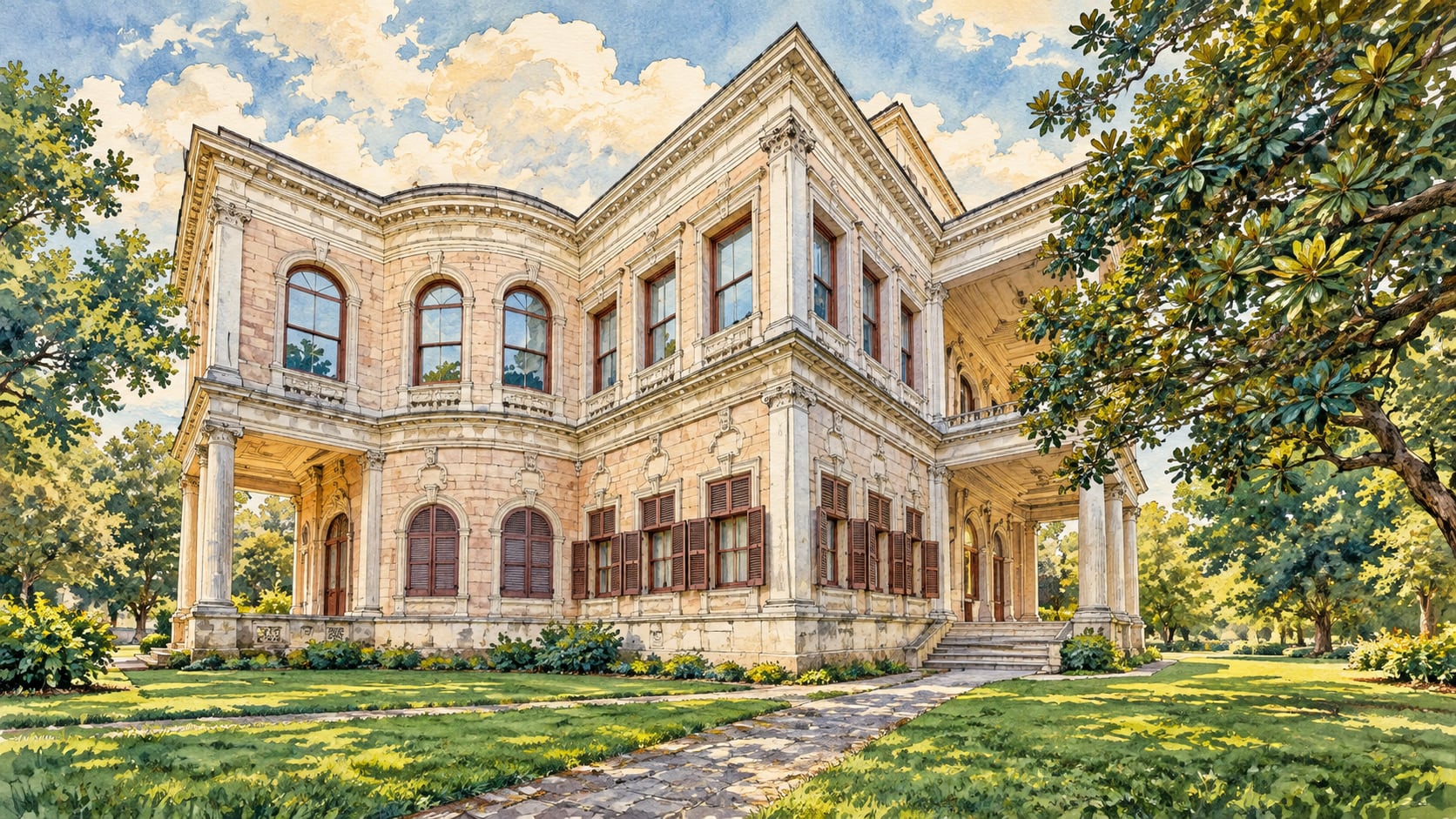 Beykoz Mecidiye Pavilion çizimi, İstanbul