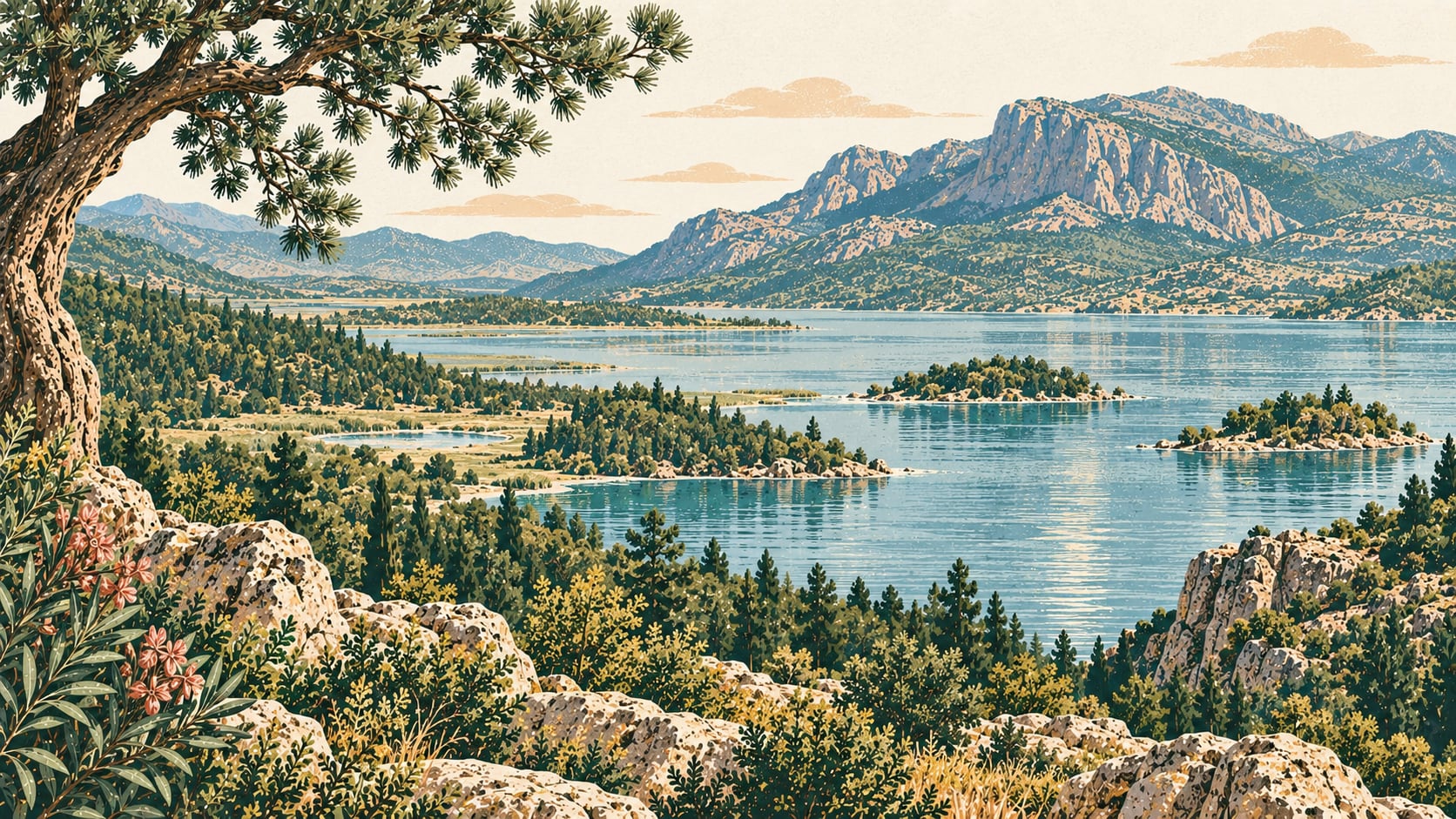 Beyşehir Lake National Park çizimi, Konya