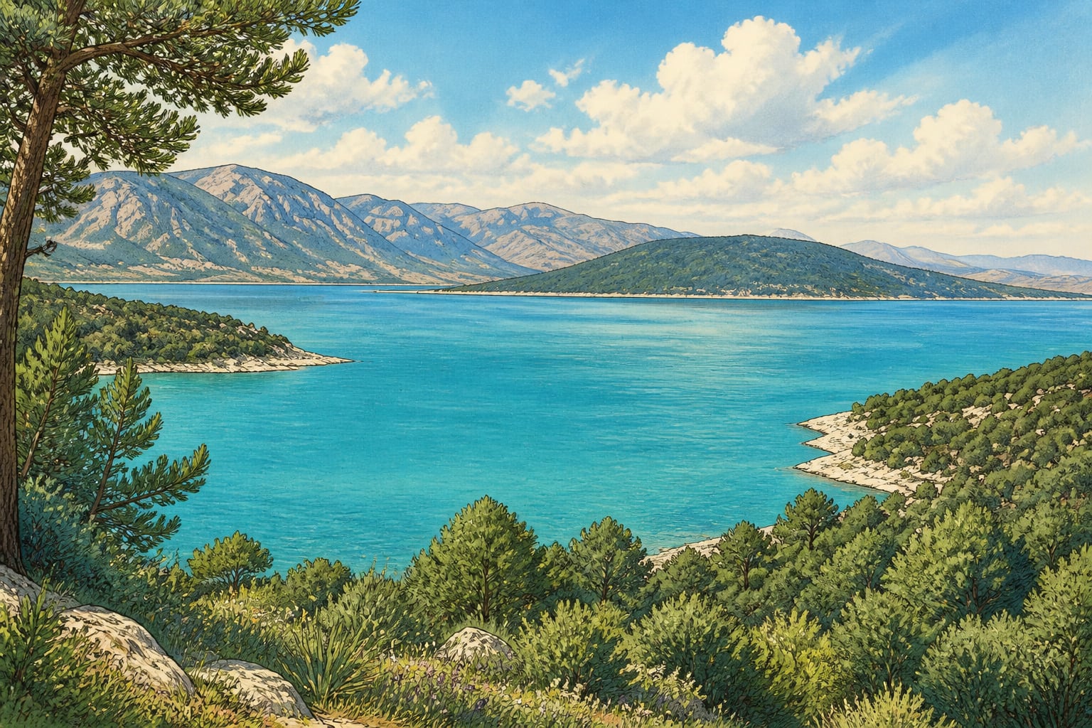 Beyşehir Lake çizimi, Isparta