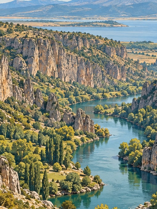 Ilustración: Valle de las Cigüeñas de Beyşehir, Konya