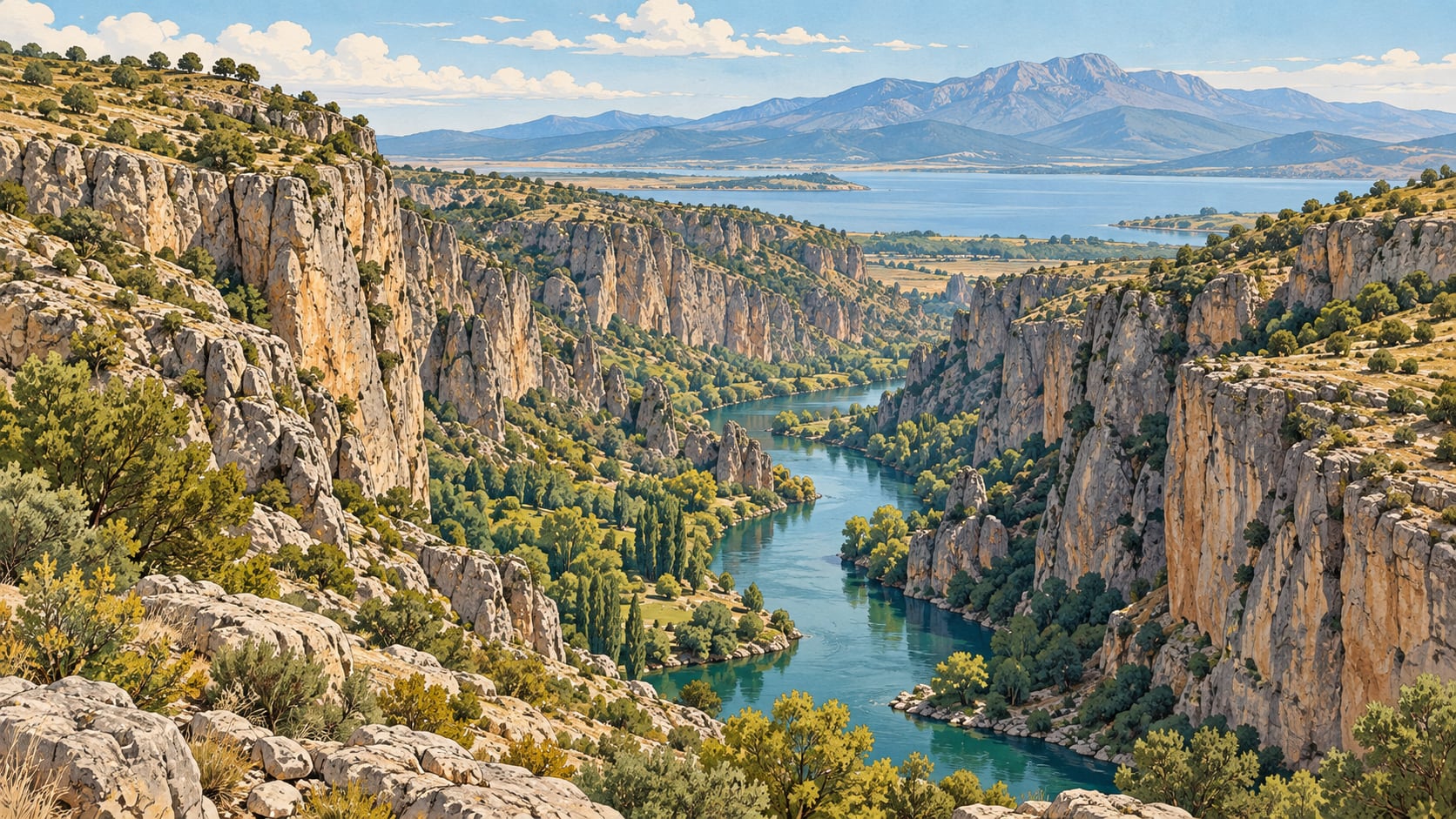 Beyşehir Leylekler Valley çizimi, Konya