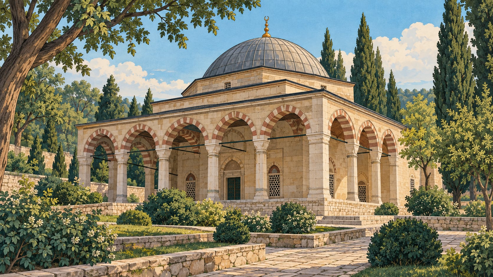 Binbir Oklu Ahmet Baba Tomb çizimi, Kırklareli