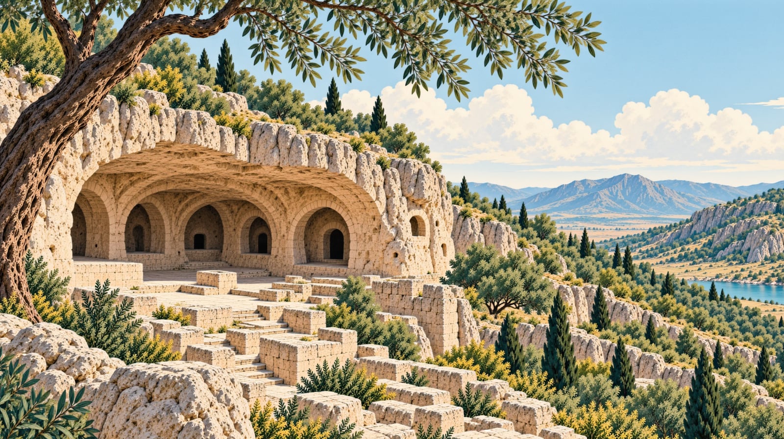 Birkleyn Caves çizimi, Diyarbakır
