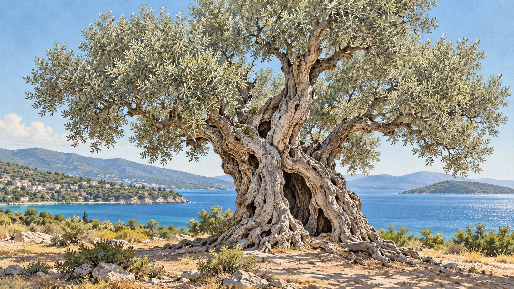 Bitez Yalısı Olive Tree Natural Monument çizimi, Muğla