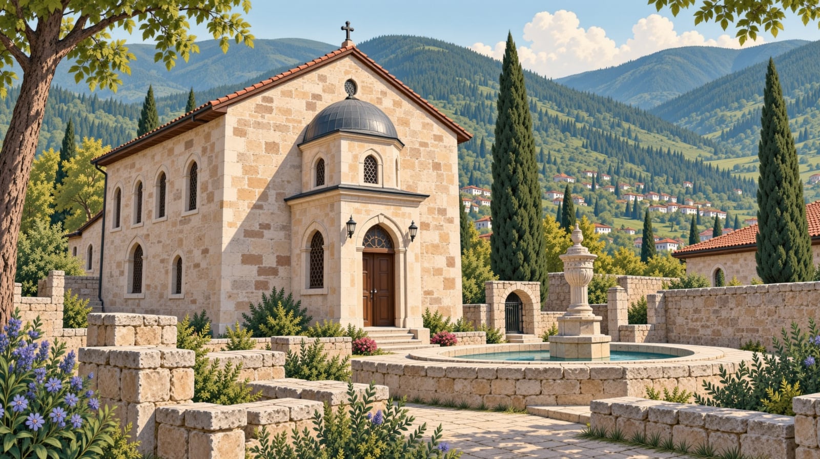 Böcek Ayazma Church çizimi, Bursa