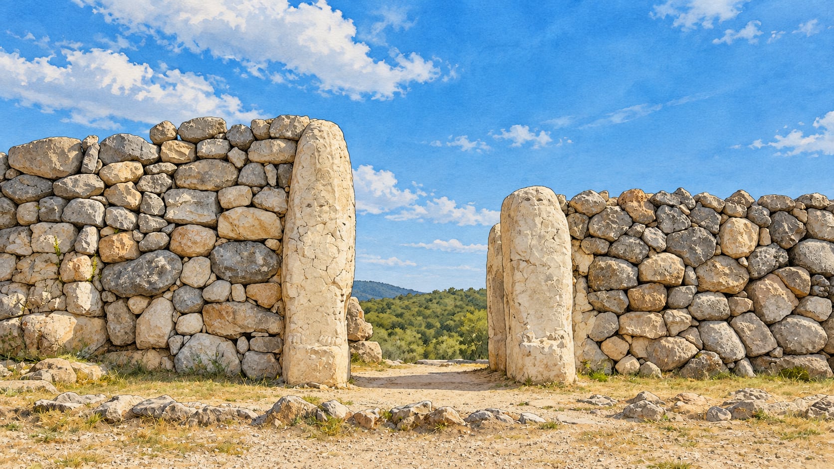 Hattusha Archaeological Site çizimi, Çorum