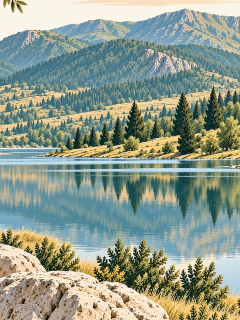 Ilustración: Lago Boraboy, Amasya