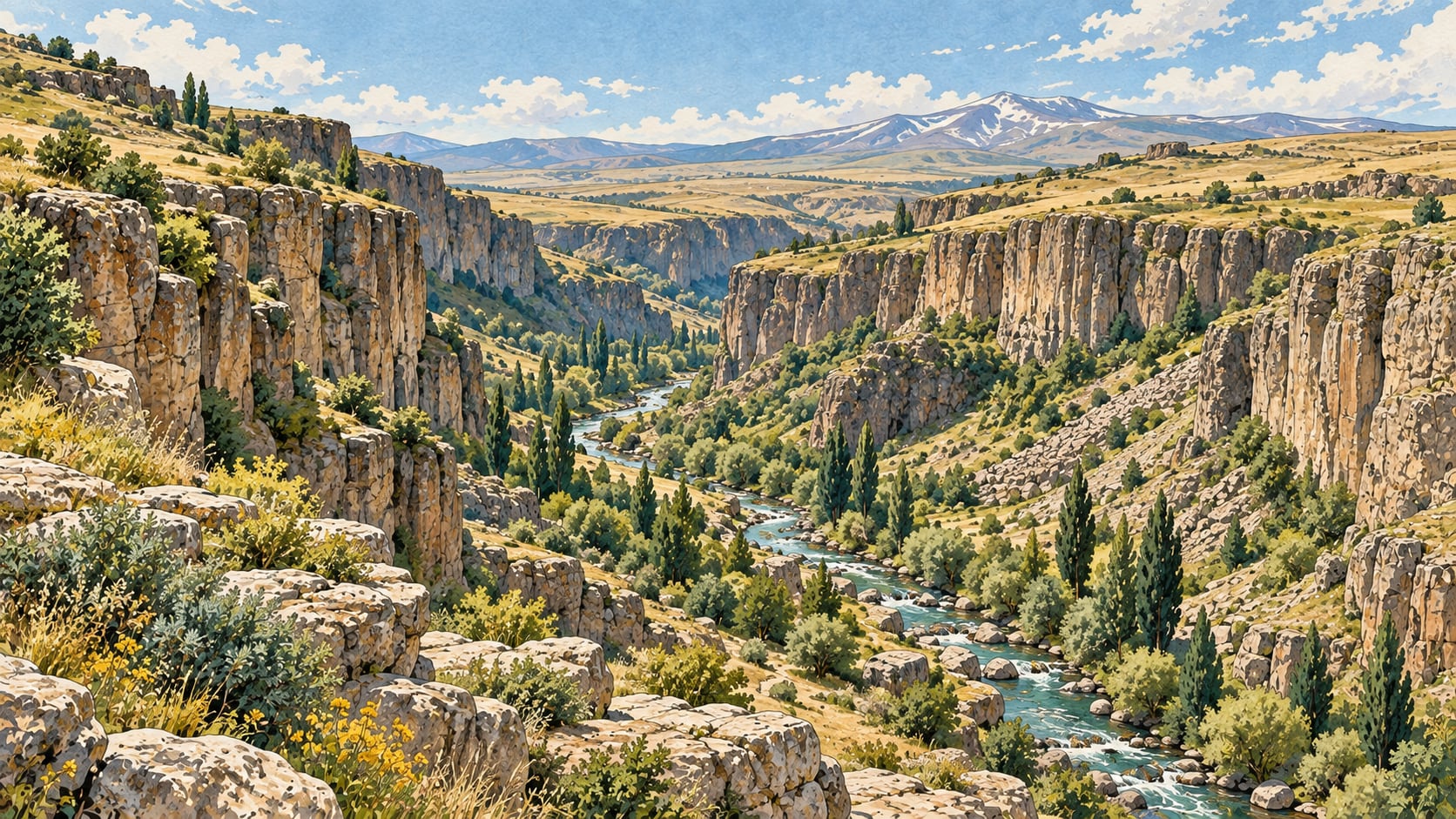 Borluk Valley çizimi, Kars