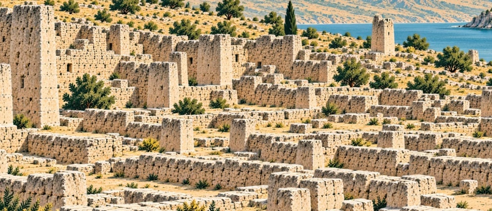 Bozcaada Castle çizimi, Çanakkale