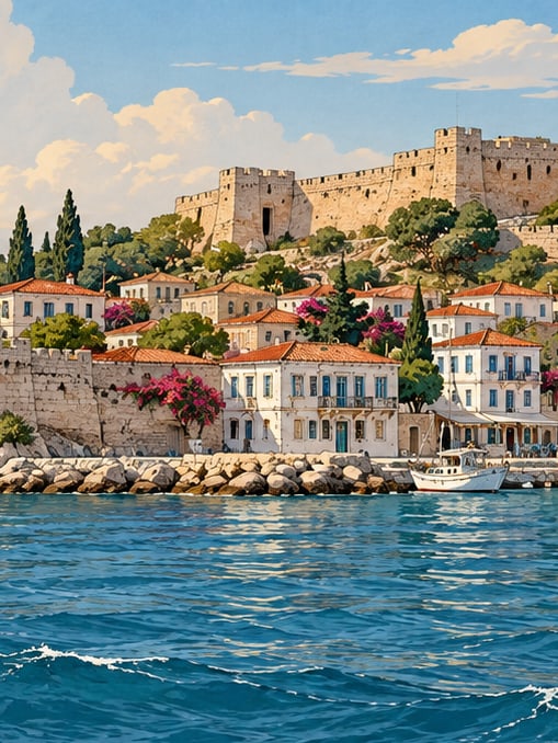 Bozcaada (Tenedos) çizimi, Çanakkale