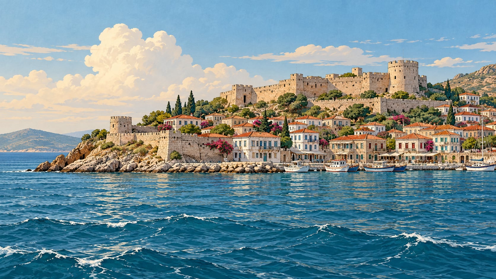 Bozcaada (Tenedos) çizimi, Çanakkale