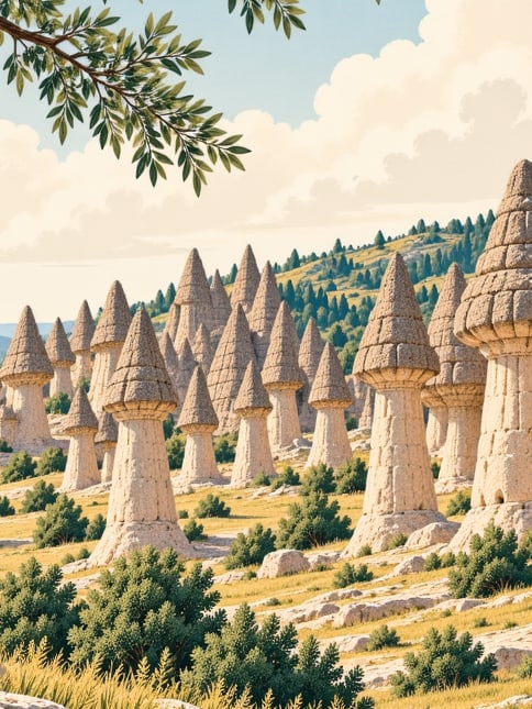 Buban Fairy Chimneys çizimi, Bingöl
