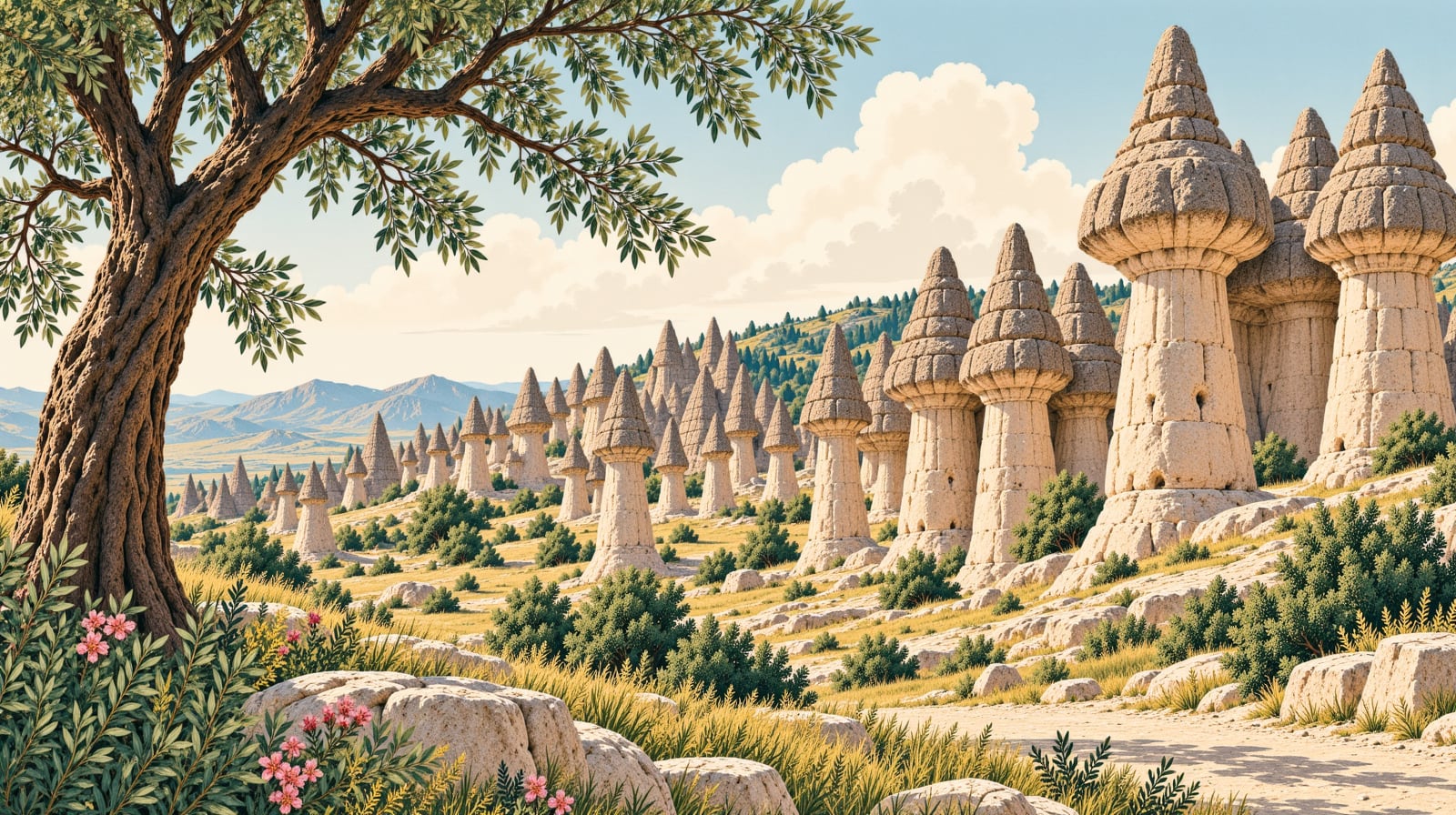 Buban Fairy Chimneys çizimi, Bingöl