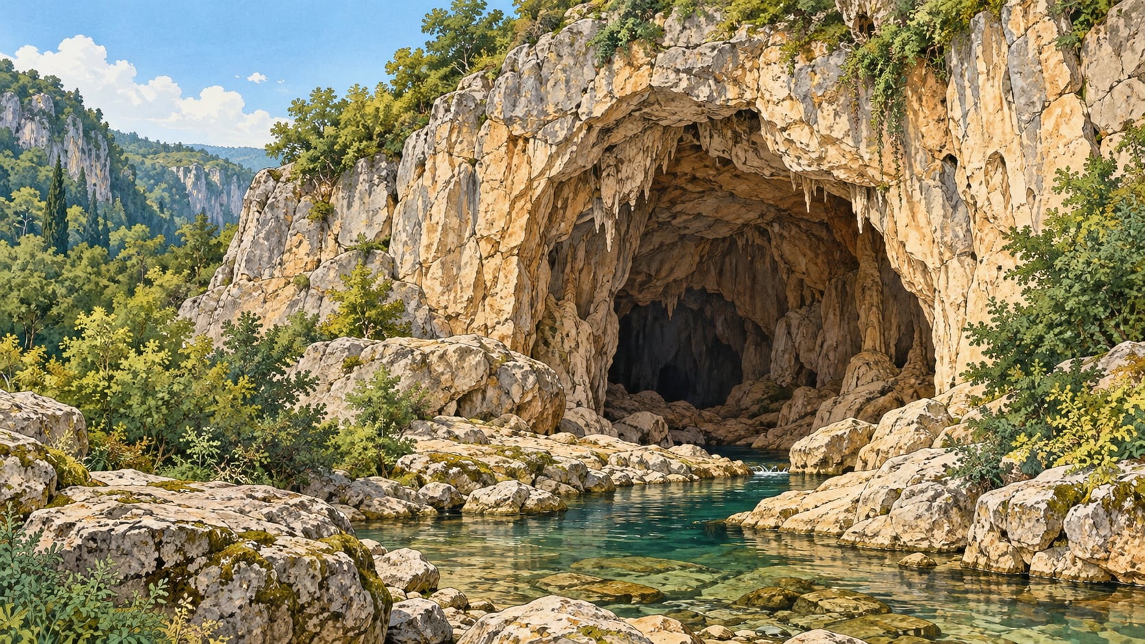Bulak / Mencilis Cave çizimi, Karabük