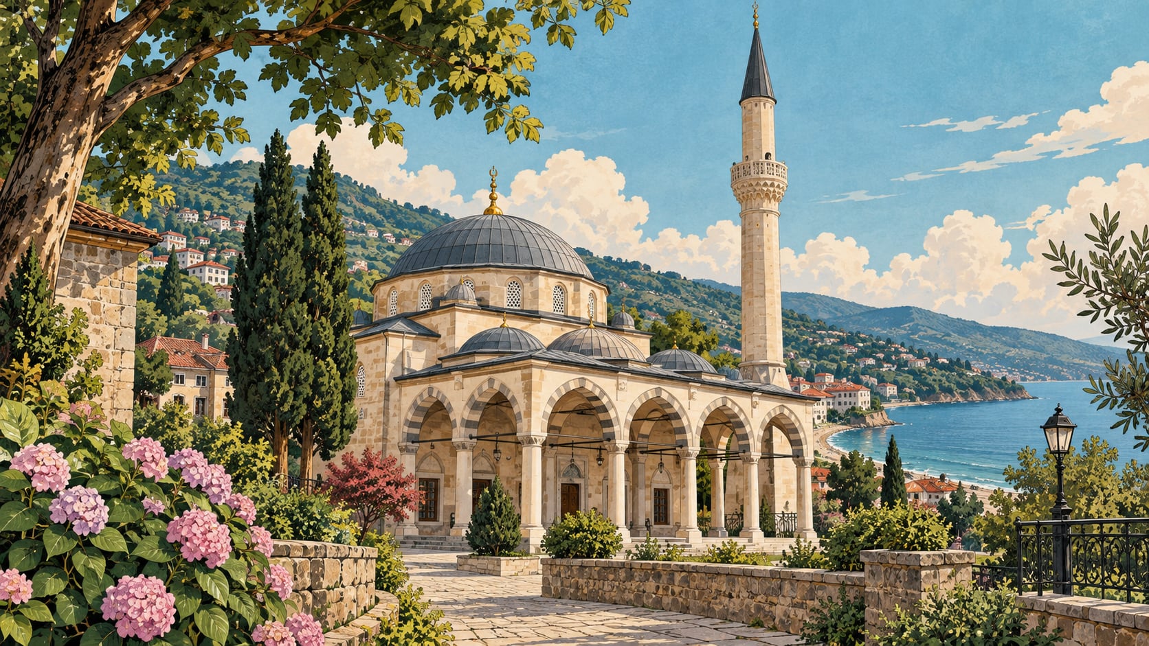 Bulancak Şeyh Ali Ağa Mosque çizimi, Giresun