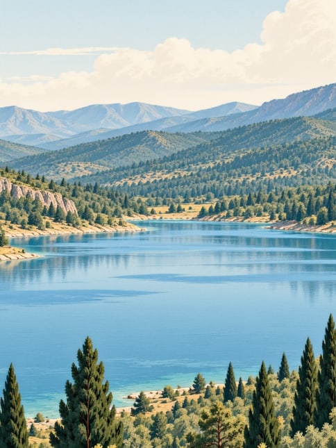 Buldan Süleymanlı Lake çizimi, Denizli